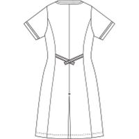 KAZEN ワンピース半袖 783-44 M ピンクベージュ×オフホワイト 1枚（直送品）