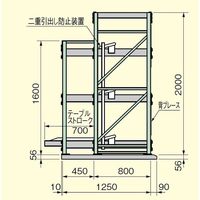 サカエ スライドラック(フルストローク/1000kg段/単体タイプ) NSDR-14FTG 1台（直送品）