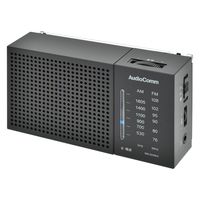 オーム電機 AudioComm AM/FMハンディラジオ ブラック 03-7054 1台（直送品）