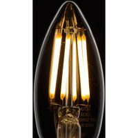 オーム電機 LEDフィラメントタイプシャンデリア球 E17 60形相当 電球色 調光器対応 06-3487 1個