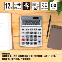 オーム電機 OffiStyle 税率電卓 大画面 12桁 07-8639 1台