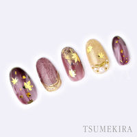 イングカワモト TSUMEKIRA(ツメキラ) ネイルシール 秋の彩り ゴールド SG-ALS-102 1セット(3枚)（直送品）
