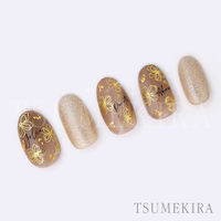 イングカワモト TSUMEKIRA(ツメキラ) ネイルシール ラインフラワーゴールド(ジェル専用) SG-LNF-001 1セット(3枚)（直送品）