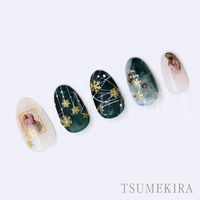 TSUMEKIRA(ツメキラ) ネイルシール Standard Snow ゴールド(ジェル専用) SG-YUK-015 1セット(3枚)（直送品）