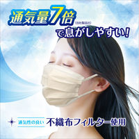 白元アース ビースタイル プリーツマスク ふつうサイズ 涼やか心地 ライトベージュ 1箱（20枚入）カラーマスク