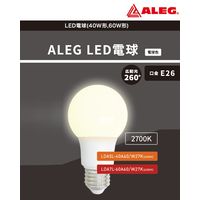 LED電球 E26 40W形 電球色 広配光 ALEG LDA5L-40A60/W27K 2700K 1個