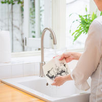 （100%天然素材）スポンジワイプ S 北欧ふきん セルロース 抜群の吸水力 ムーミン パパ読書中 1個 イーオクト