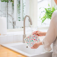 （100%天然素材）スポンジワイプ S 北欧ふきん セルロース 抜群の吸水力 ムーミン谷の仲間たち ブルー 1個 イーオクト