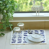 【100%天然素材】 スポンジワイプ L 水切りマット セルロース 抜群の吸水力 ムース ネイビー 1個 イーオクト