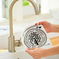 （100%天然素材）スポンジワイプ S 北欧ふきん セルロース 抜群の吸水力 エコフレンドリー ブラック ホワイト 1個 イーオクト