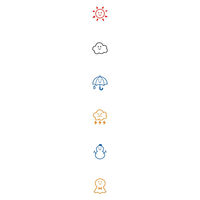 こどものかお ボタン式スタンプ ポチッとシックス 天気をログ柄 1850-001 1個