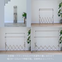 藤栄 伸縮アルミ物干し ワイド シャンパンゴールド 1組