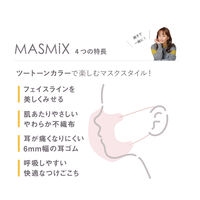 川本産業 MASMiX KIDS グレー×ブラック　子ども向け 使い捨て　不織布　バイカラー　立体マスク 1袋(7枚入)