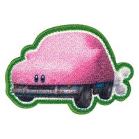 「星のカービィ ディスカバリー」ワッペン くるまほおばり 幅 約4.7cm×高さ 約3.2cm シールアイロン両用タイプ BAN450-BA（直送品）