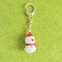 ホビックス HOBBIX ビーズキット コロコロクリスマスキーホルダー 雪だるま BK-138 BK138 1セット(3個)（直送品）