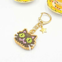 ホビックス HOBBIX ビーズキット アイシングクッキー風キーホルダー ハロウィン 黒猫 PB-297 PB297 1セット(3個)（直送品）