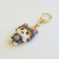 ホビックス HOBBIX ビーズキット 京・動物ことわざキーホルダー ネコをかぶる PB-326 PB326 1セット(3個)（直送品）