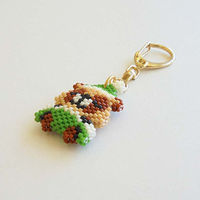 ホビックス HOBBIX ビーズキット 京・動物ことわざキーホルダー たぬき寝入り PB-328 PB328 1セット(3個)（直送品）