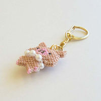 ホビックス HOBBIX ビーズキット 京・動物ことわざキーホルダー ブタに真珠 PB-330 PB330 1セット(3個)（直送品）