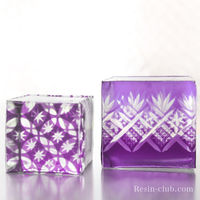 イングカワモト 【レジンクラブ】 レジン用シール 切子 紫 RC-KIR-103 1セット(3枚)（直送品）