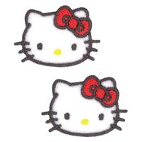 サンリオ ハローキティ 2枚入り 横30mm×縦21mm シール ・ アイロン 両用 接着 SCW480-SCW47 1セット(3枚入)（直送品）