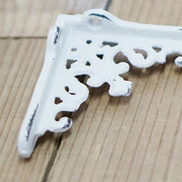 ポッシュリビング アイアンブラケット ミニ ホワイト W2.5×D8×H8cm キャストアイアン 62343 1セット(4個)（直送品）