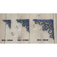 ポッシュリビング アイアンブラケット ミニ ブラウン W2.5×D8×H8cm キャストアイアン 62344 1セット(4個)（直送品）