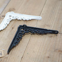 ポッシュリビング アイアンブラケット ブラウン W3.5×D18.5×H18.5cm キャストアイアン 62034 1セット(2個)（直送品）