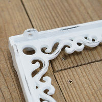 ポッシュリビング アイアンブラケット ホワイト W3.5×D18.5×H18.5cm キャストアイアン 62035 1セット(2個)（直送品）