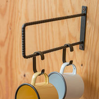 ポッシュリビング シングルブラケット リブL　W1.5×D27.8×H12.6cm アイアン 63495 1個（直送品）