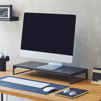 リヒトラブ 机上台 幅590mm ロータイプ マットブラック A7332-124 1台（わけあり品）