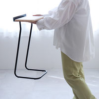 林製作所 AnoTana サイドテーブル 幅250×奥行280×高さ620mm ブラック/木目 YS-B01B-N 1台（直送品）