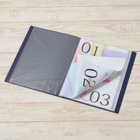 プラス スーパーエコノミークリアーファイル B4タテ 20ポケット ネイビー 紺 固定式 FC-112EL 88471（わけあり品）