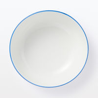 無印良品 磁器 ペット用フードボウル 小 ブルーライン 良品計画