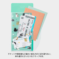 デザインフィル 3ポケットクリアホルダー A5スリム フラップ付き ネコ柄 35459006 1個