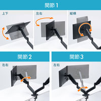 サンワサプライ モニターアーム（ガススプリング式・デュアルアーム） CRーLAC2405BK 1個（直送品）