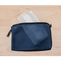 有本カテイ 洗濯ネット　ポーチ型　ネイビー 1セット（3個）