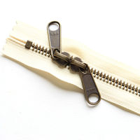 日本紐釦貿易 Y.K.K 両開金属ファスナー40cm AG 生成 5本 5RGMKB40-801 1セット3袋(1袋5本入、（直送品）