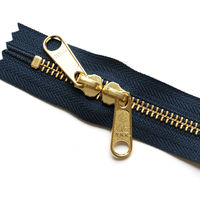 日本紐釦貿易 Y.K.K 両開金属ファスナー40cm ゴールド 紺 5本 5RGM40-560 1セット3袋(1袋5本入、（直送品）
