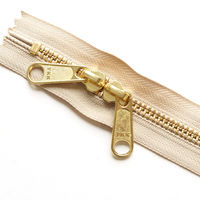 日本紐釦貿易 Y.K.K 両開金属ファスナー40cm ゴールド ベージュ 5本 5RGM40-572 1セット3袋(1袋5本入、（直送品）