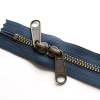 日本紐釦貿易 Y.K.K 両開金属ファスナー40cm AG 紺 5本 5RGMKB40-560 1セット3袋(1袋5本入、（直送品）