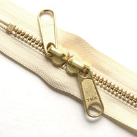 日本紐釦貿易 Y.K.K 両開金属ファスナー40cm ゴールド 生成 5本 5RGM40-801 1セット3袋(1袋5本入、（直送品）