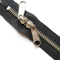 日本紐釦貿易 Y.K.K 両開金属ファスナー40cm シルバー 黒 5本 5RNM40-580 1セット3袋(1袋5本入、（直送品）