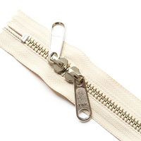 日本紐釦貿易 Y.K.K 両開金属ファスナー40cm シルバー ベージュ 5本 5RNM40-572 1セット3袋(1袋5本入、（直送品）