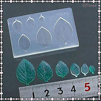 リーフ レジンクラフト用 ソフトモールド ミニ葉型抜き マルチタイプE 20・16・12・10・8・6mm 1個入 KAM-REJ-509（直送品）