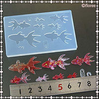 亀島商店 アニマル レジンクラフト用 ソフトモールド 金魚Bシルエット 取り付けリング付き 1個入 KAM-REJ-603 1セット(2個)（直送品）