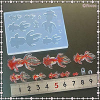 亀島商店 アニマル レジンクラフト用 ソフトモールド 金魚Cシルエット 取り付けリング付き 1個入 KAM-REJ-604 1セット(2個)（直送品）