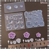 亀島商店 レジンクラフト用 ソフトモールド フラワー立体型バラ 組付け台付き 1組入 KAM-REJ-650 1セット(2個)（直送品）