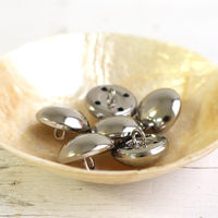 日本紐釦貿易 金属ボタン ドーム型 6個入 φ15mm シルバー M230-15-S 1セット(3個入)（直送品）