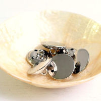 日本紐釦貿易 金属ボタン 6個入 φ23mm シルバー M69-23-S 1セット(3個入)（直送品）